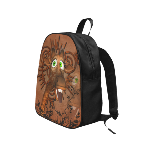 Sweet, happy giraffe Fabric School Backpack (Model 1682) (Medium)