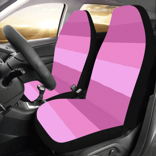 Shades Of Pink Stripes Car Seat Covers (Set of 2)