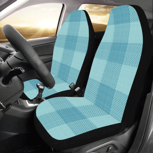Turquoise Plaid Car Seat Covers (Set of 2)