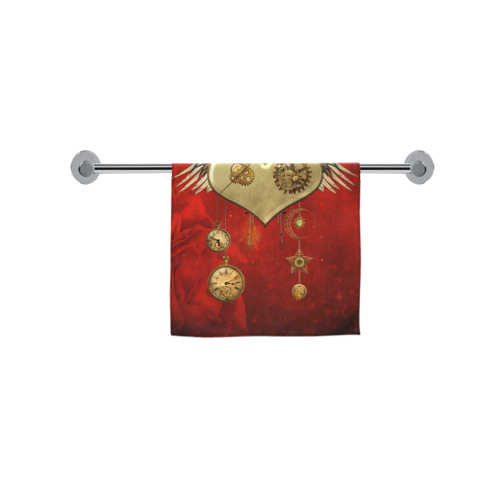 Steampunk heart, clocks and gears Custom Towel 16"x28"