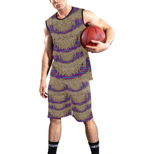 Pearl lace and smiles in peacock style All Over Print Basketball Uniform