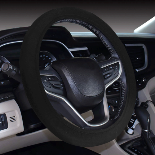 black Steering Wheel Cover with Elastic Edge
