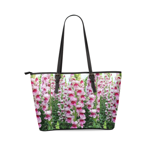 flowers4 Leather Tote Bag/Large (Model 1640)