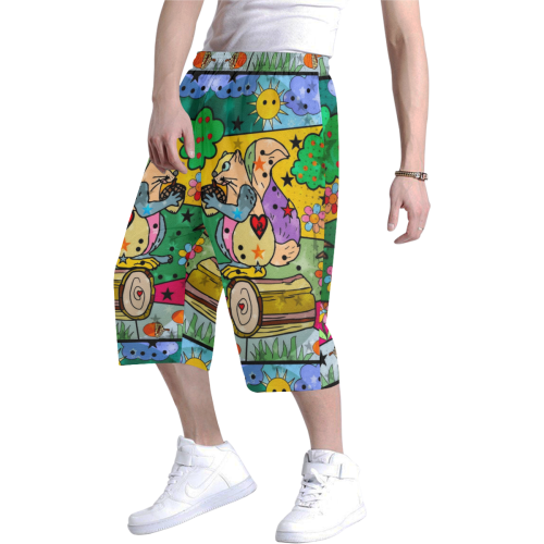 Samy the squirrel by Nico Bielow Men's All Over Print Baggy Shorts (Model L37)