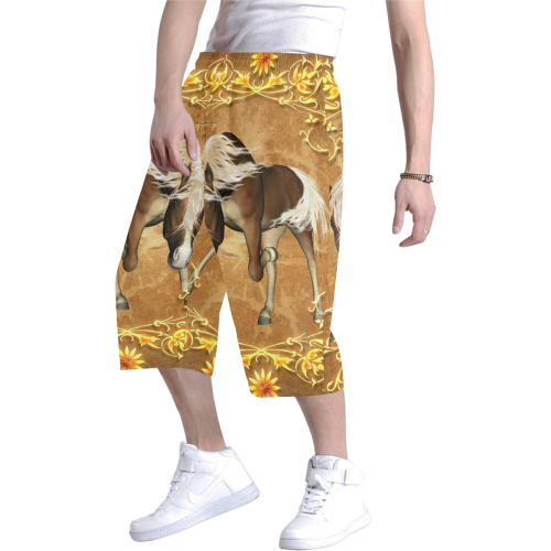 Wonderful brown horse Men's All Over Print Baggy Shorts (Model L37)