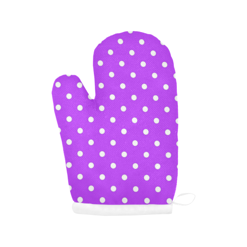 Royal Purple White Dots Oven Mitt (Two Pieces)