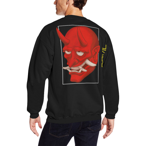 sudadera de hombre diseño devil Men's Oversized Fleece Crew Sweatshirt/Large Size(Model H18)