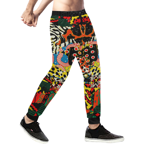 Ethnic patchwork Men's All Over Print Sweatpants (Model L11)