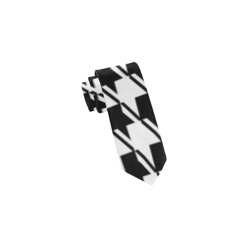 Black White Houndstooth Classic Necktie (Two Sides)