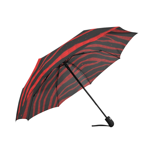 Ripped SpaceTime Stripes - Red Auto-Foldable Umbrella (Model U04)