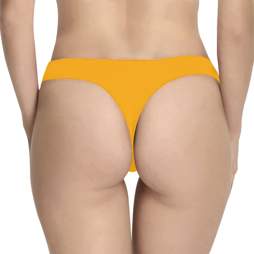 color orange Women's All Over Print Thongs (Model L30)