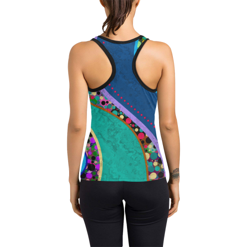 Abstract Pattern Mix - Dots And Colors 1 Women's Racerback Tank Top (Model T60)