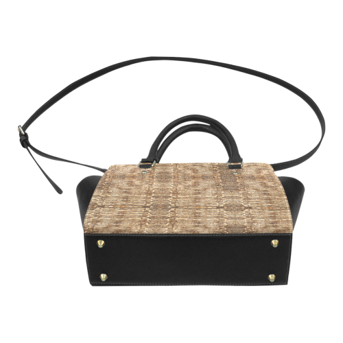 Glamour Golden Python Classic Shoulder Handbag (Model 1653)