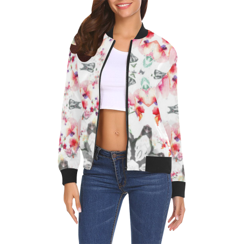 maiestic All Over Print Bomber Jacket for Women (Model H19)