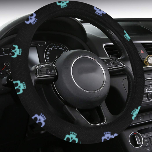 Colored Skulls Steering Wheel Cover with Anti-Slip Insert
