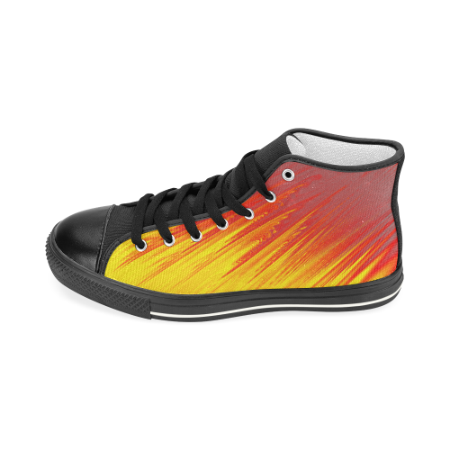 Flames Abstract Men’s Classic High Top Canvas Shoes (Model 017)