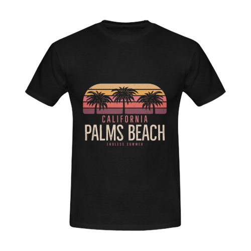 Palms Beach California Men's T-Shirt in USA Size (Front Printing Only)
