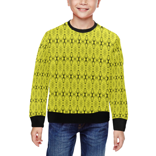 yellow digitalart All Over Print Crewneck Sweatshirt for Kids (Model H29)