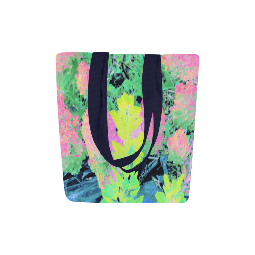 Fluorescent Yellow Smoke Tree with Pink Hydrangeas Canvas Tote Bag (Model 1657)