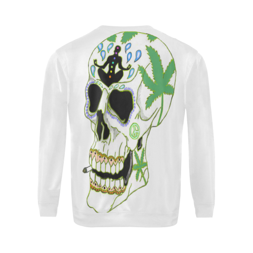 Enlightenment Sugar Skull White All Over Print Crewneck Sweatshirt for Men (Model H18)