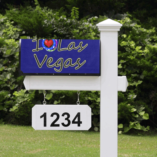 Las Vegas Love Poker Chips on Blue Mailbox Cover