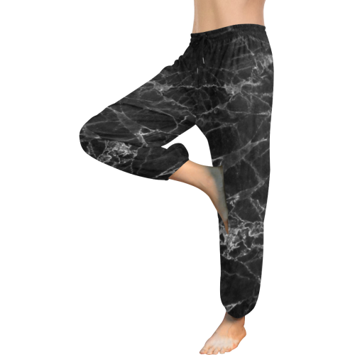 Marble Black Pattern Women's All Over Print Harem Pants (Model L18)