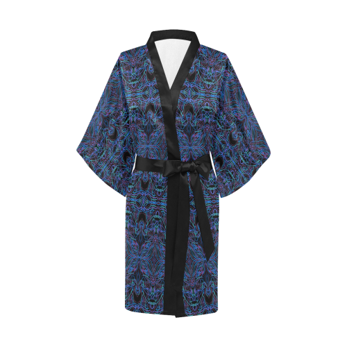 Tribal Blue Kimono Robe