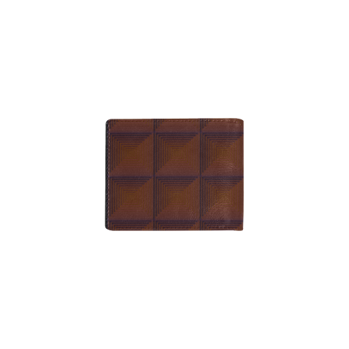 Chocholate multicolored multiple squares Mini Bifold Wallet (Model 1674)