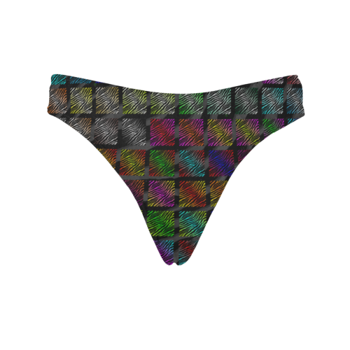 Ripped SpaceTime Stripes Collection Women's All Over Print Thongs (Model L30)