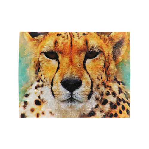 gepard leopard #gepard #leopard #cat Rectangle Jigsaw Puzzle (Set of 110 Pieces)