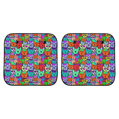 Rainbow Cats Car Sun Shade 28"x28"x2pcs