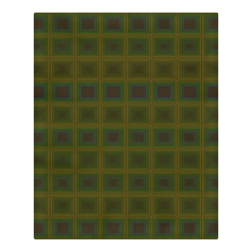 Green violet multicolored multiple squares 3-Piece Bedding Set