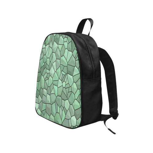 Forest Shades Mosaic Fabric School Backpack (Model 1682) (Medium)