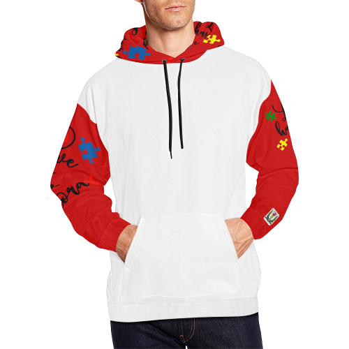 Fairlings Delight's Autism- Love has no words Men's Hoodie 53086F5 All Over Print Hoodie for Men/Large Size (USA Size) (Model H13)