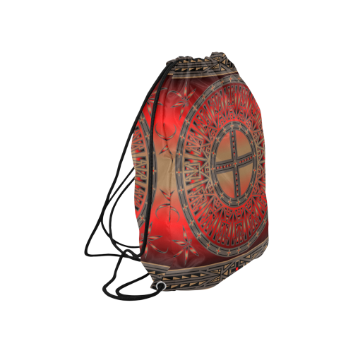 Ancestors Red and Black Large Drawstring Bag Model 1604 (Twin Sides)  16.5"(W) * 19.3"(H)