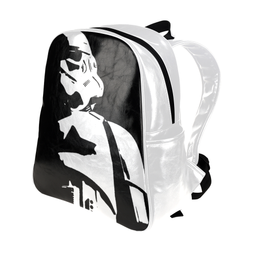 TDS White Multi-Pocket Backpack PU Leather Multi-Pockets Backpack (Model 1636)