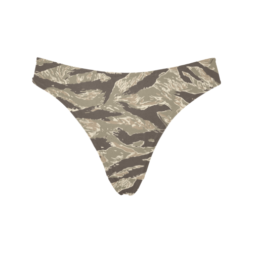 US desert Tiger stripes camouflage Women's All Over Print Thongs (Model L30)