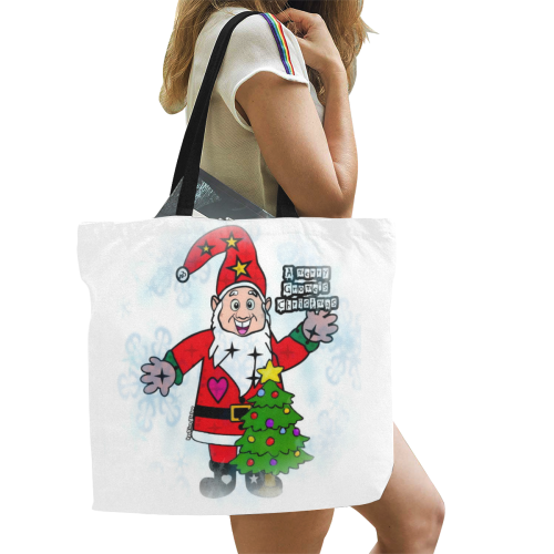 Christmas Gnomes by Nico Bielow All Over Print Canvas Tote Bag/Large (Model 1699)