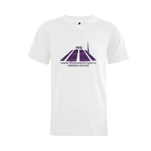Armenian Genocide Հայոց ցեղասպանությունը Men's V-Neck T-shirt  Big Size(USA Size) (Model T10)