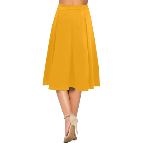 color orange Aoede Crepe Skirt (Model D16)
