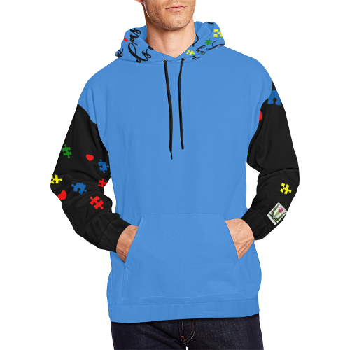 Fairlings Delight's Autism- Love has no words Men's Hoodie 53086Aa1 All Over Print Hoodie for Men (USA Size) (Model H13)