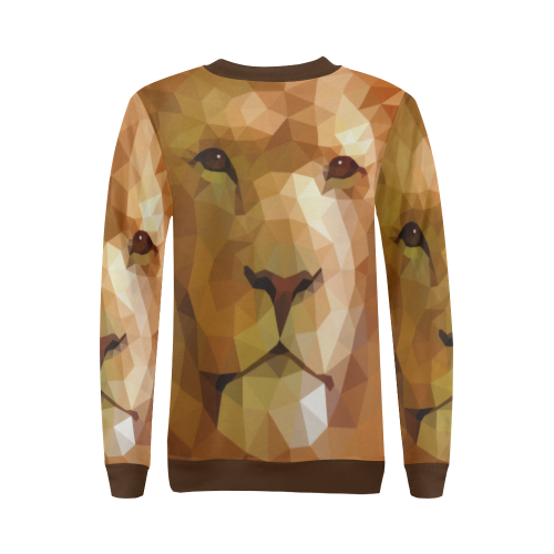 Polymetric Lion All Over Print Crewneck Sweatshirt for Women (Model H18)
