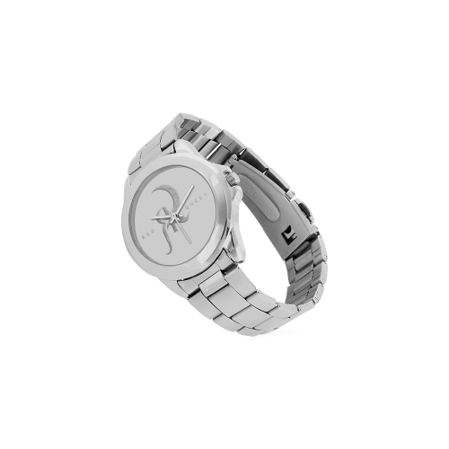 Red Queen Silver Logo White No Numbers Unisex Stainless Steel Watch(Model 103)
