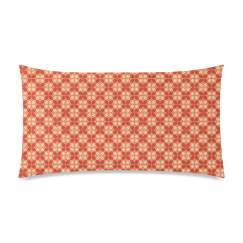 Living Coral Batik Kawung Pattern Rectangle Pillow Case 20"x36"(Twin Sides)