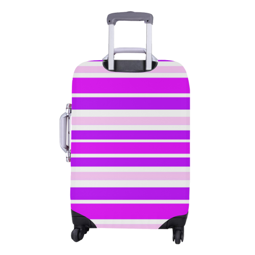 Summer Purples Stripes Luggage Cover/Medium 22"-25"