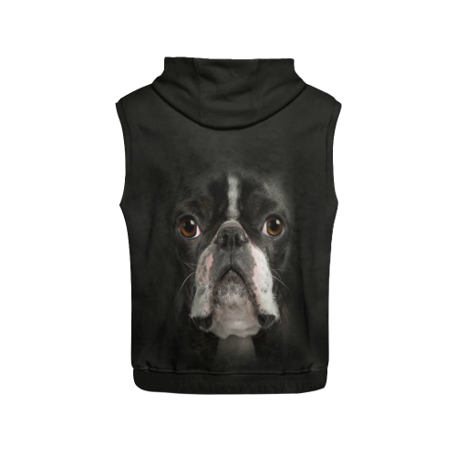 Boston Terrier III All Over Print Sleeveless Hoodie for Men (Model H15)