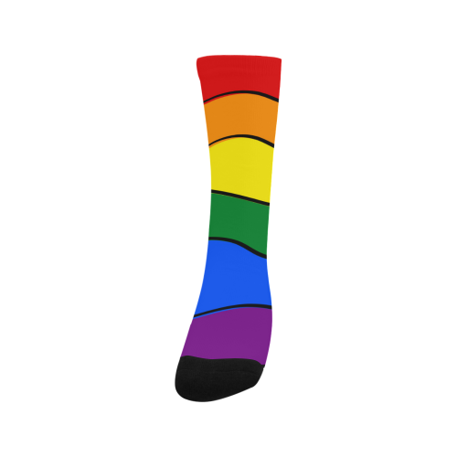 Gay Pride - Rainbow Flag Waves Stripes 1 Trouser Socks (For Men)