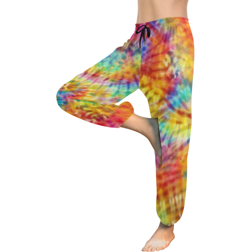Whimsical Rainbow Tie Dye Women's All Over Print Harem Pants (Model L18)