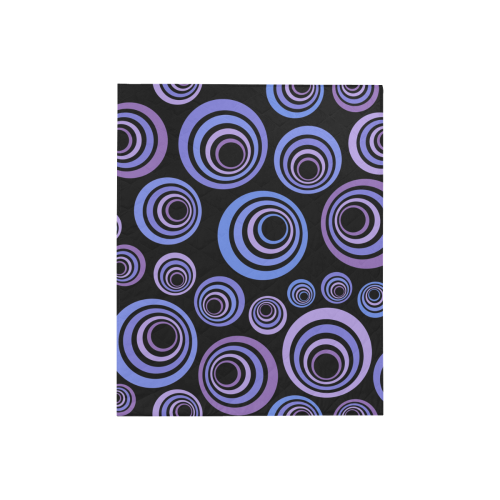 Retro Psychedelic Ultraviolet Pattern Quilt 40"x50"
