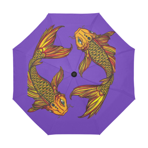 Brillant Koi Fish Purple Anti-UV Auto-Foldable Umbrella (U09)